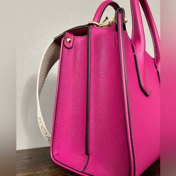 Michael Kors Maple Small Satchel Deep Fuchsia Leather Crossbody NWT - Picture 5 of 5